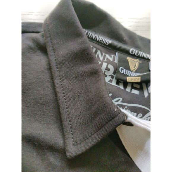 Guiness Embroidered Toucan Short Sleeve Rugby Polo Pull On Shirt Size Large - Picture 9 of 10